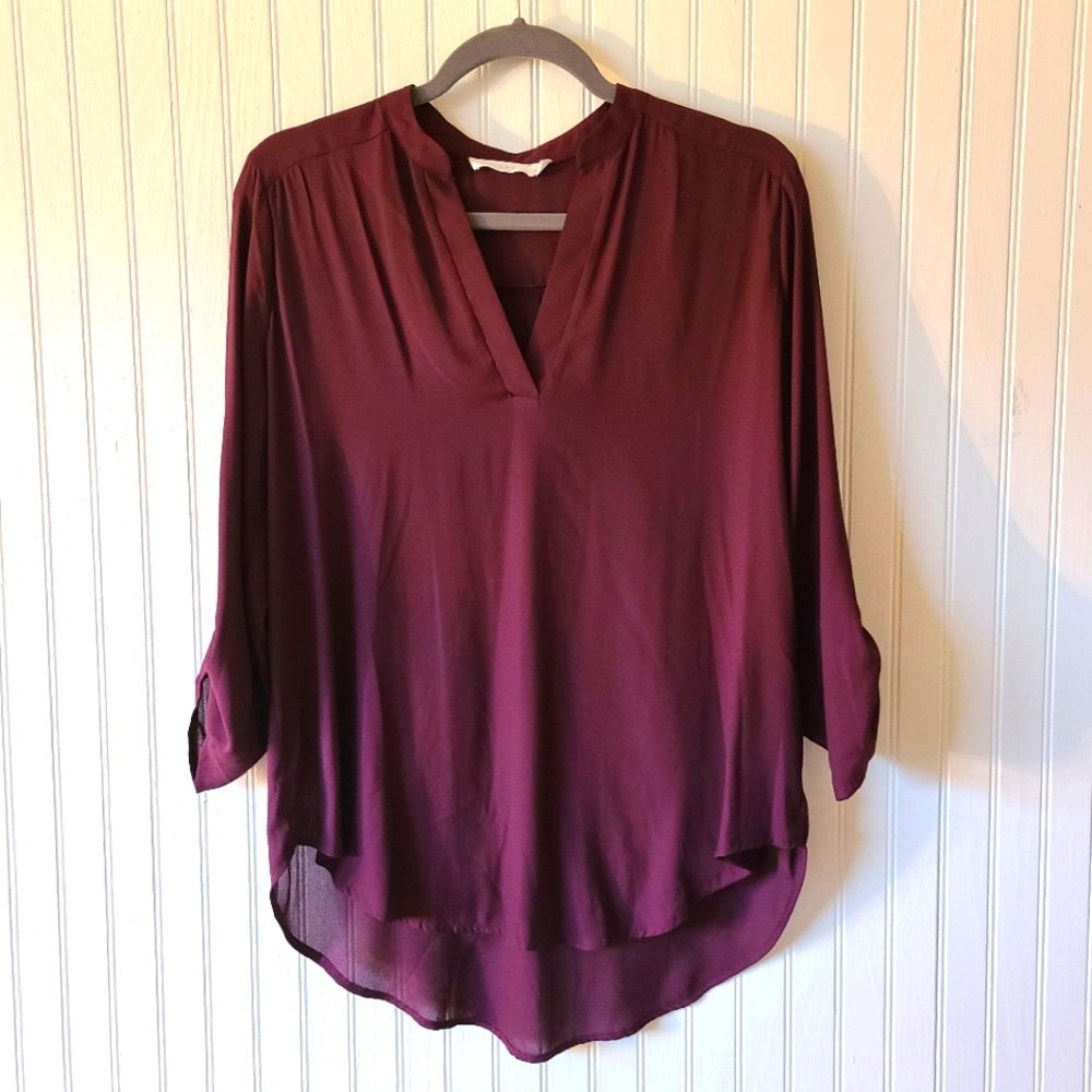 Lush Warren Split Neck Blouse, Size Medium